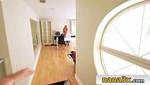 Ultra-horny stepnana puts her giant boobs and seductive skills to good use teasing young cock