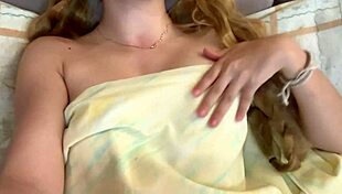 Watch this cute blonde masturbate in her stepdad's cabin early morning, isn't it hot?