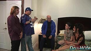 lesbian watches her wife get fucked by a porn stud