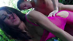 flexible babe moans in doggystyle with euro cock