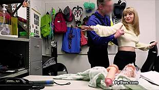 Big dick for dildo stealing hottie in the back office