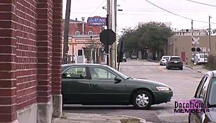 Brandy Bares Her Hot Shaved Pussy In Public.