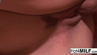 Brunette milf receives a creampie from that hardcore fucking