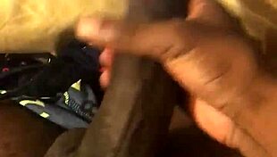 Morning wood play with big black cock in early session