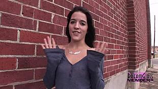 Brandy Bares Her Hot Shaved Pussy In Public.