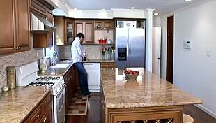 Busty step mom, are you fucking in the kitchen?