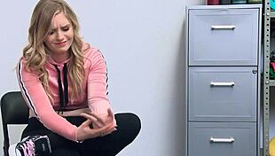 Cute Shoplifter Teen 18+ is Getting Pounded from Behind on the Table