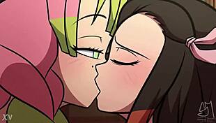 Demon slayer nezuko in lesbian sex with monster vagina