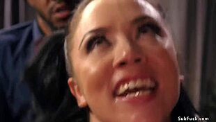 Interracial gangbang for hairy beauty