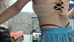 I fantasize about fucking my stepsister with a big cock after seeing her in that sexy skirt, then I masturbate.