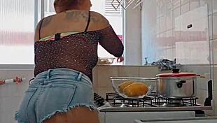 Doing a live stream with shorts stuffed in the ass