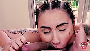 essa pawg deepthroats hairy pussy in pov