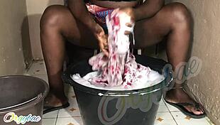 Weekend laundry as a housewife