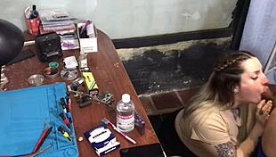 Unable to pay technician, she ends up sucking his dick