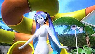 Hatsune Miku Dancing Naked in Dear Cocoa!