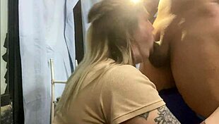 Unable to pay technician, she ends up sucking his dick