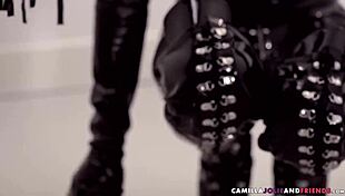 Ebony shemale in latex with monster cock fetish