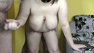 chubby milf wife turns cum slut for two fat guys in threesome