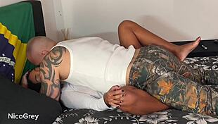 Busty latina gostosa fucked in missionary with curly hair bouncing