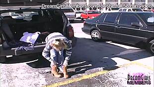 She, a horny milf, shows her huge tits and pussy in guitar shop