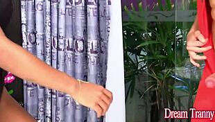 Black Tranny Adrielly Bronze Barebacks Hunk Before Sucking