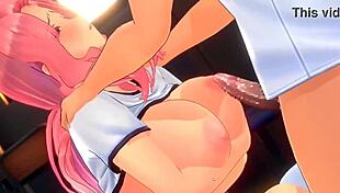 that pink hair girl gives an amazing titty fuck with her big tits