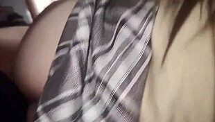 Stepsister begs for cum inside at school