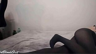 I Love Her Legs - Miley Grey In Fetish Nylon Leggings And Sexy Feet Play