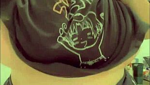 Chubby BBW milf pees in toilet, showing her hairy pussy and big tits in homemade fetish video