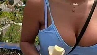 fucking in the mountain outdoor real couple with big ass and wet pussy