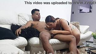 watching movies together she starts sucking my dick intensely part 1