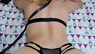 cute busty blonde milf with big ass enjoys hot bondage sex