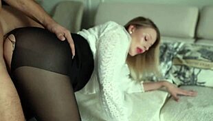 My Stepmom Jerked Off Her Panties and Let Me Fuck Her Tearing Her Tights