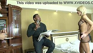 Blonde mom shares suggestive moments with her mother-in-law in a family setting