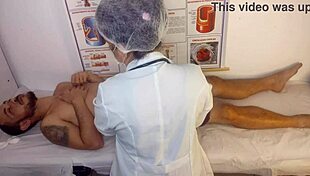 Erection in Infirmary Nurse Patient Handjob