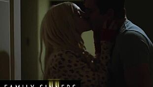 Hot blondie overcomes sadness by fucking her stepbrother after boyfriend leaves