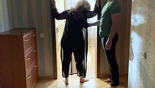 i blocked the room so stepson couldn't pass and got dick in ass and mouth