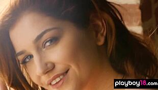 redhead all natural teen skye blue strips and knocks you off your feet