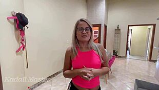 Blonde's husband allows her to fuck others and swallow cum