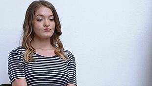 naughty teen 18+ enjoys sucking officer's hard cock at work