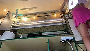 18 Yo Hot Bitch Working With No Bra And Panties During Summer Festival