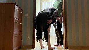 i blocked the room so stepson couldn't pass and got dick in ass and mouth