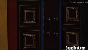 Lesbian mistress with big naturals licks pussy