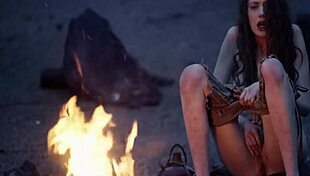 Fantasy Baremaidens Masturbate Outdoors in Cosplay Costumes at the Campfire