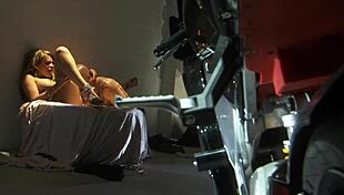 In golden high heels milf licked and fucked monster cock