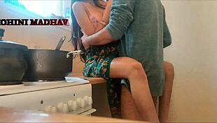 Unsatisfied Girl Cheats, Fucked Hard By Neighbor On Kitchen Platform