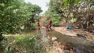 Curvy Brown Skinned Ebony At The Stream