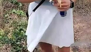 fucking in the mountain outdoor real couple with big ass and wet pussy