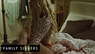 Hot blondie overcomes sadness by fucking her stepbrother after boyfriend leaves