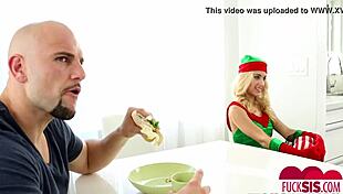 Uma Jolie Bent Over In Extra Small Elf Costume Doggystyle Fucked